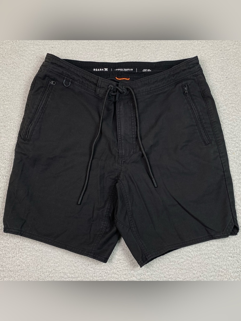 Roark Layover Traveler Short Men's Size 31 Black Drawstring Stretch 7.5" Inseam